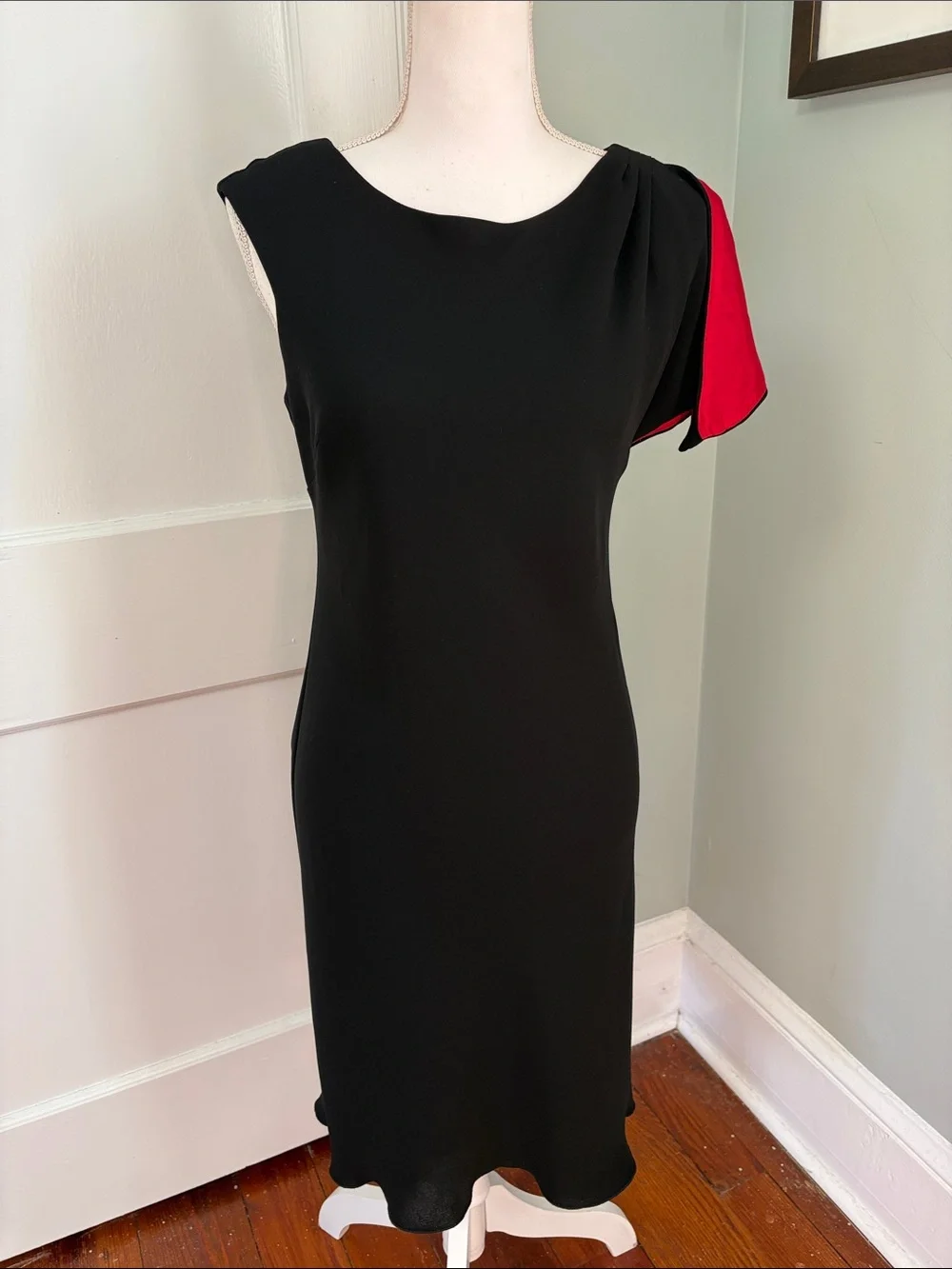 Vintage 1990s Jessica Howard Dress Red Sleeve Accent & Lining Cocktail 6 Petite